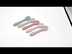 JOURJOY Manutenção de talheres de colher de silicone mais curta para alimentação de bebê 14,4 * 3,7 * 2,5 cm